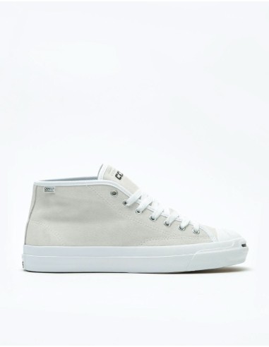 Converse Jack Purcell Pro Mid Suede Skate Shoes - White/White/White des créatures d'habitude