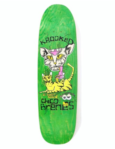 Krooked Chico Brenes Guest Pro Skateboard Deck - 9" Amélioration de cerveau avec