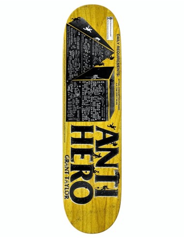 Anti Hero Taylor Daily Requirements Skateboard Deck - 8.75" une grave pollution 