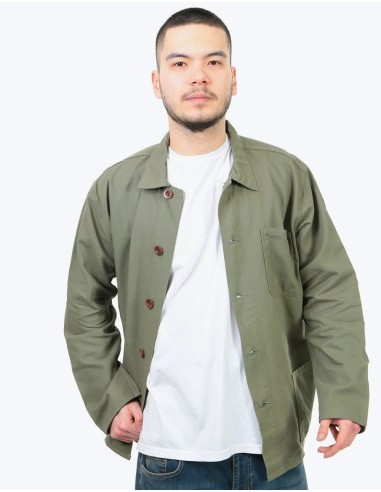 Uskees Lot 3001 L/S Overshirt - Army Green outlet