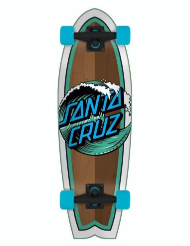 Santa Cruz Wave Dot Shark Cruiser Skateboard - 8.8'' x 27.7'' français