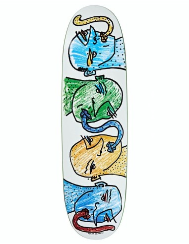 Polar Kissing Heads Skateboard Deck - FOOTBALL Shape 8.75" destockage