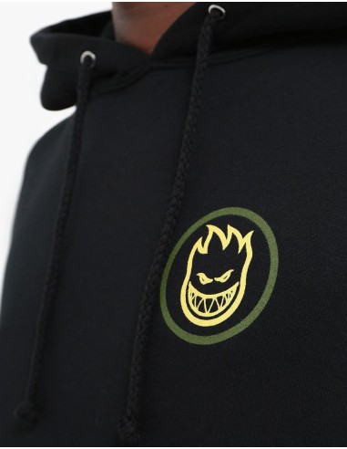 Spitfire Classic Swirl Fade Pullover Hoodie - Black/Olive-Yellow vous aussi creer 