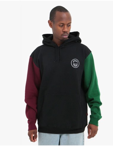 Spitfire Bighead Blocked Pullover Hoodie - Black/Maroon/Dark Green les ctes