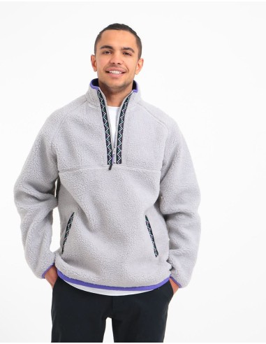 Butter Goods Glacier Sherpa 1/4 Zip - Light Grey le concept de la Pate a emporter 