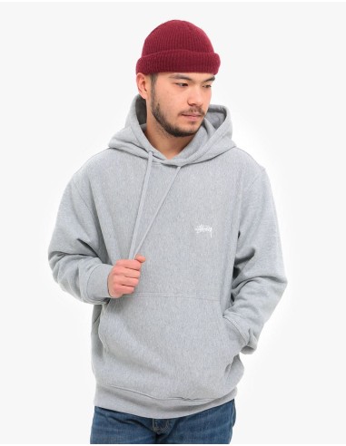 Stüssy Stock Logo Pullover Hoodie - Grey Heather acheter en ligne