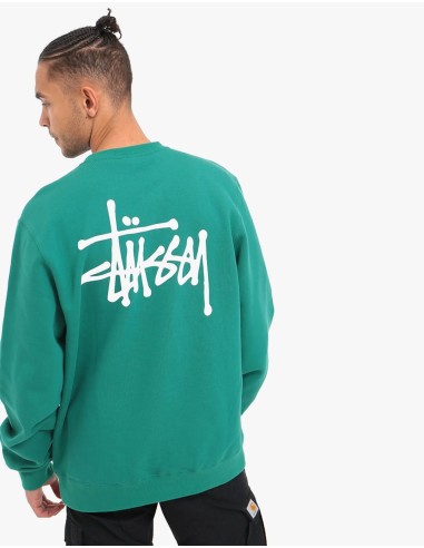 Stüssy Basic Stüssy Crew Sweatshirt - Dark Green de technologie