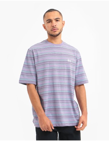 Stüssy Heather Stripe Crew T-Shirt - Lavender Véritable concentré