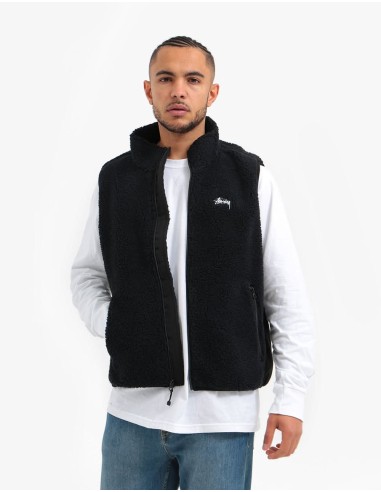 Stüssy Block Sherpa Vest - Black Venez acheter