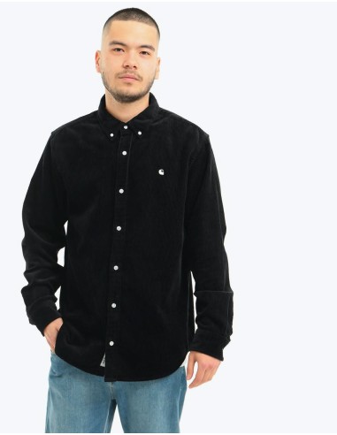 Carhartt WIP L/S Madison Cord Shirt - Black/Wax de pas cher