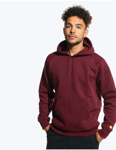 Carhartt WIP Hooded Chase Sweatshirt - Bordeaux/Gold de l' environnement