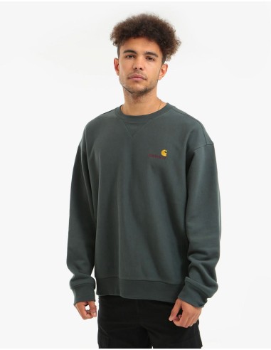 Carhartt WIP American Script Sweatshirt - Dark Teal en ligne