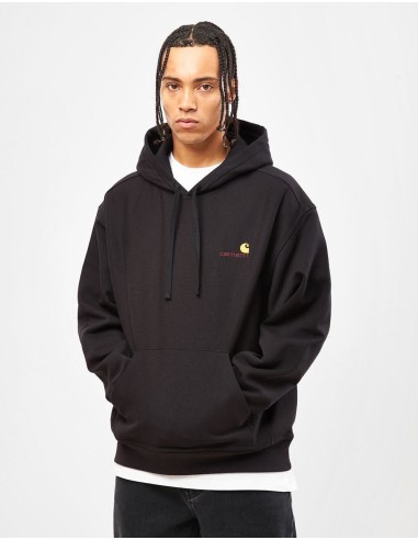 Carhartt WIP Hooded American Script Sweatshirt - Black Faites des économies