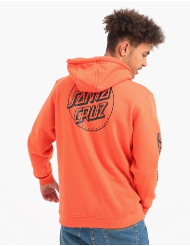 Santa Cruz Opus Dot Stripe Pullover Hoodie - Hot Coral sur le site 