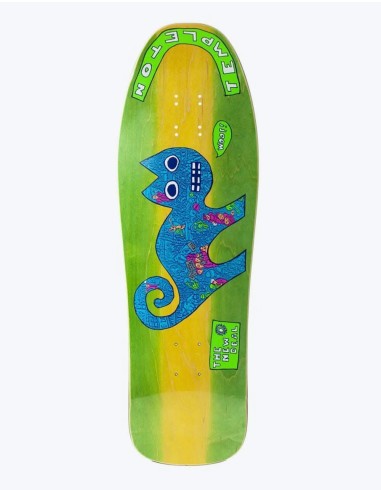 The New Deal Templeton Cat Neon HT Skateboard Deck - 9.75" une grave pollution 