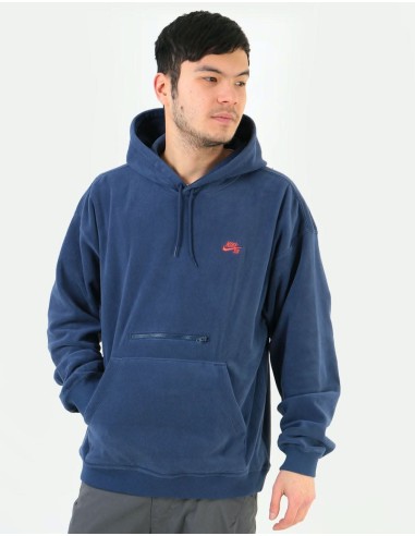 Nike SB Novelty Fleece Pullover Hoodie - Midnight Navy/Bright Crimson plus qu'un jeu 